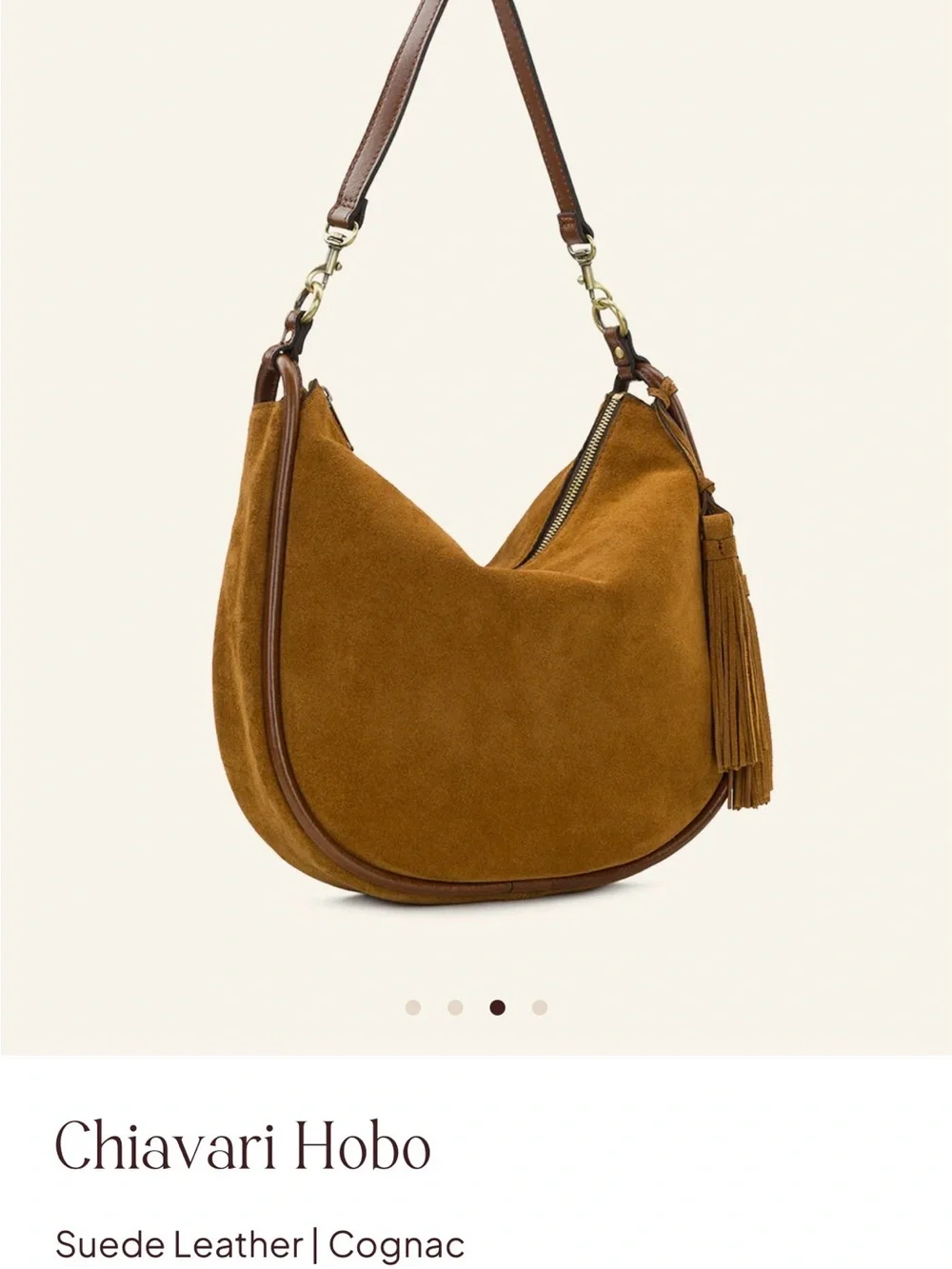 Patricia Nash Suede Leather Chiavari Cognac Tassel Bag see description